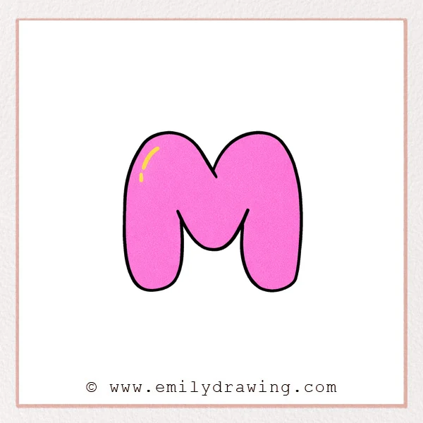 Preview of Bubble Letter M drawing